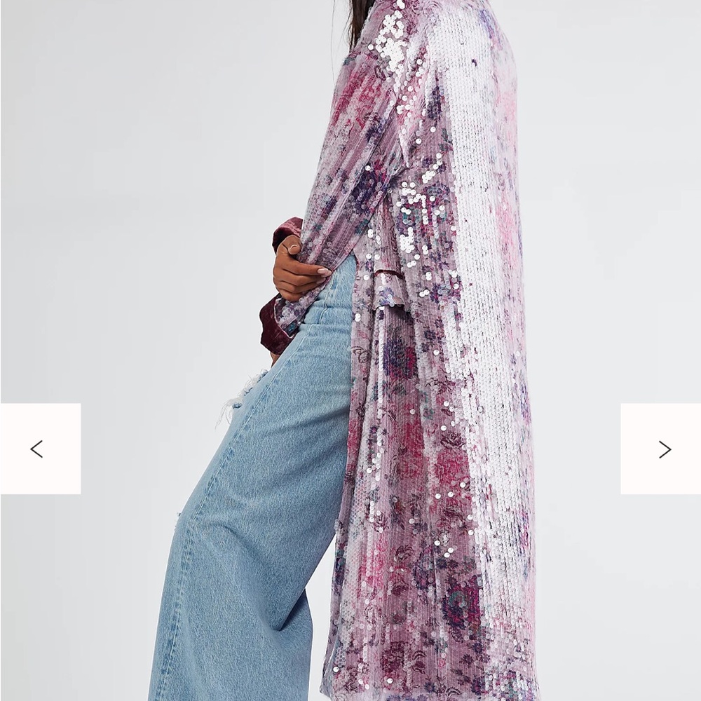 Free People Fuchsia Sequin Jacket S - Picture 5 of 7